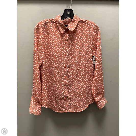 Blouse Long Sleeve By Banana Republic In Pink, Size: Xs