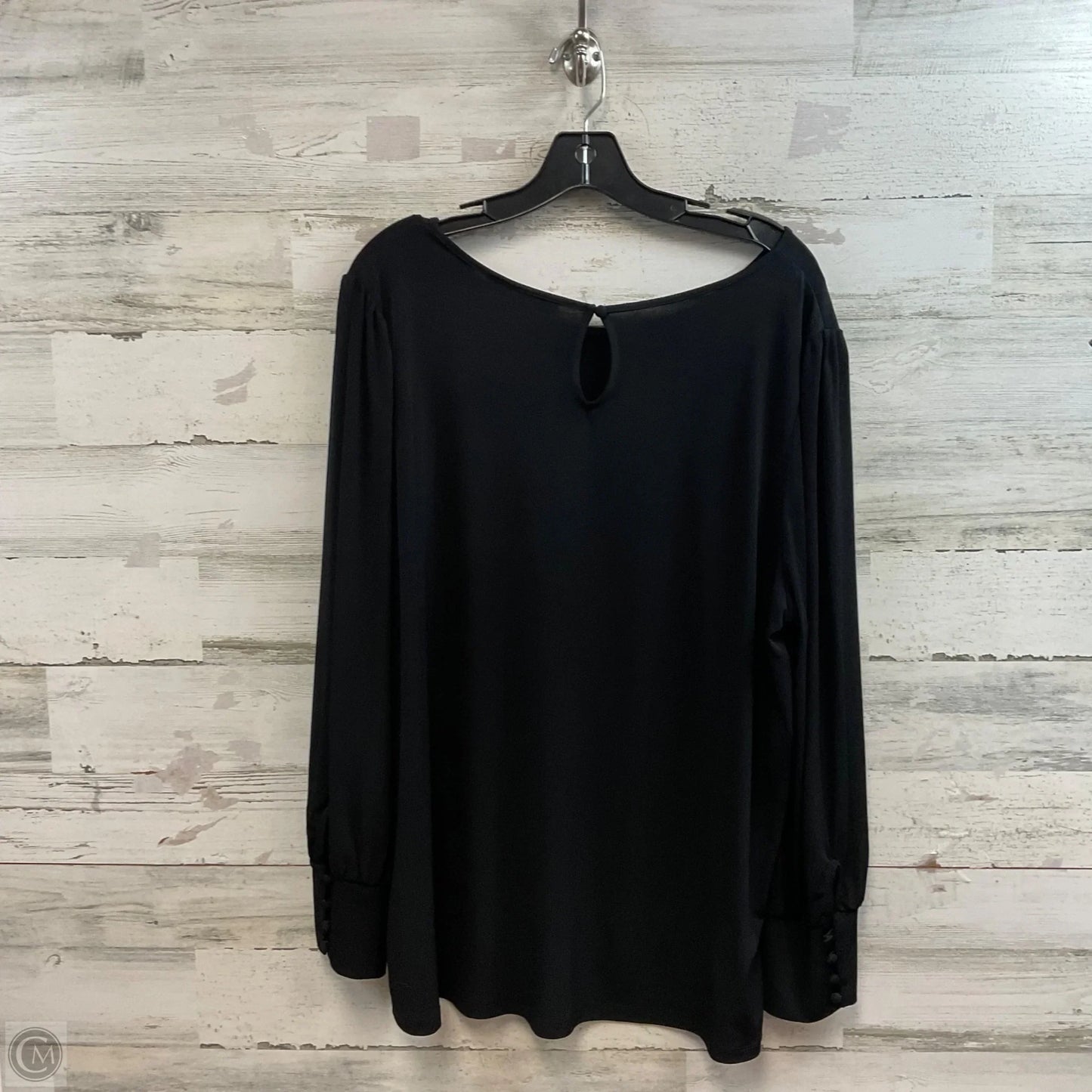 Blouse Long Sleeve By Tahari In Black, Size: 2x