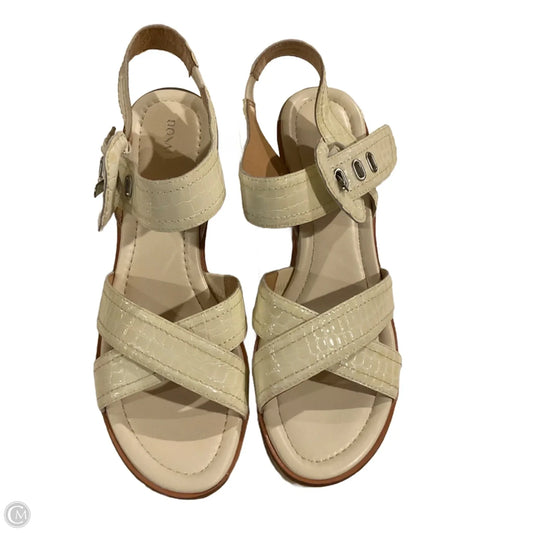 Sandals Heels Wedge By Donald Pliner In Cream, Size: 10
