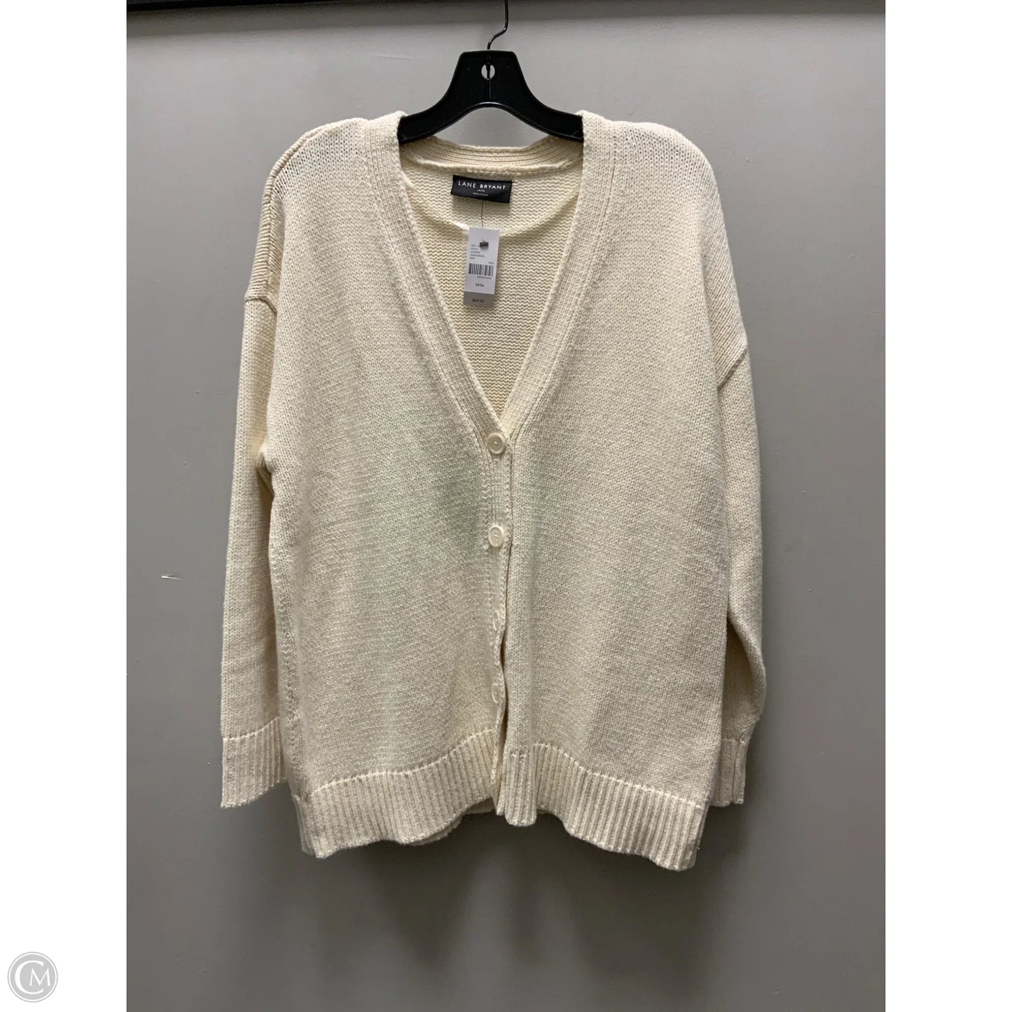 Sweater Cardigan By Lane Bryant In Cream, Size: 1x