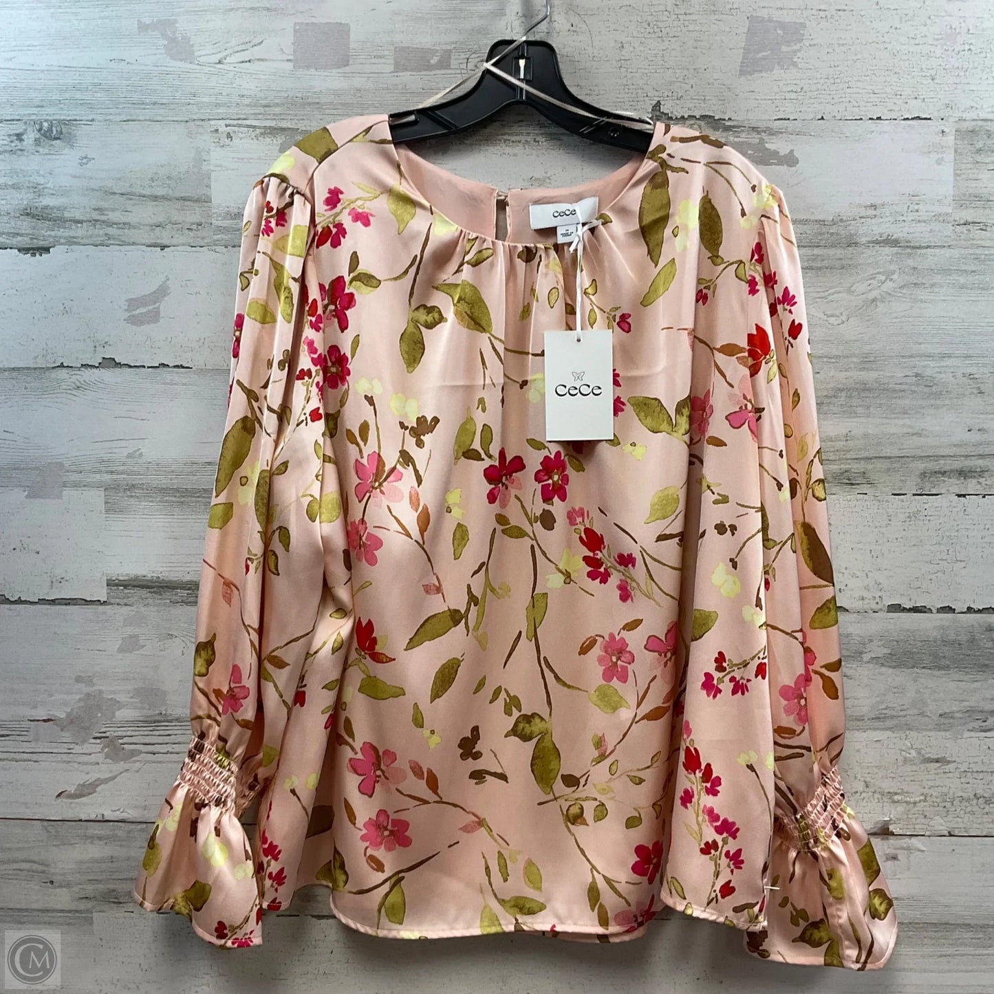 Blouse Long Sleeve By Cece In Pink, Size: 1x