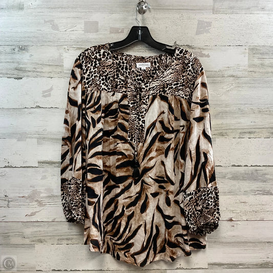 Blouse 3/4 Sleeve By West Bound In Animal Print, Size: 2x