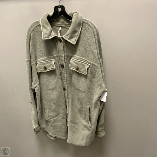 Jacket Shirt By Free People In Green, Size: M