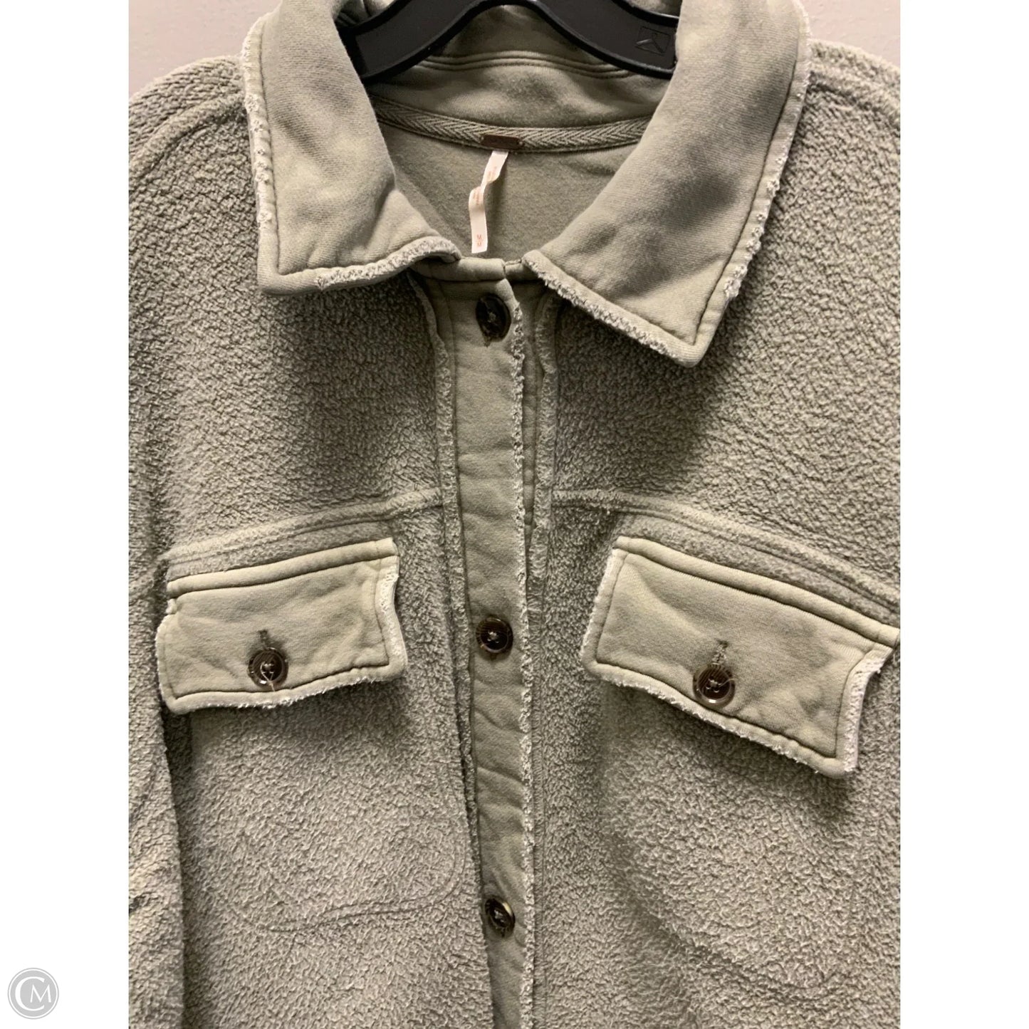 Jacket Shirt By Free People In Green, Size: M