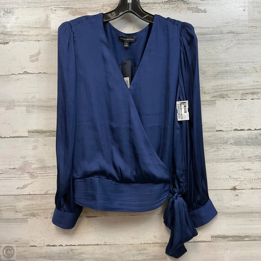 Blouse Long Sleeve By Banana Republic In Blue, Size: M