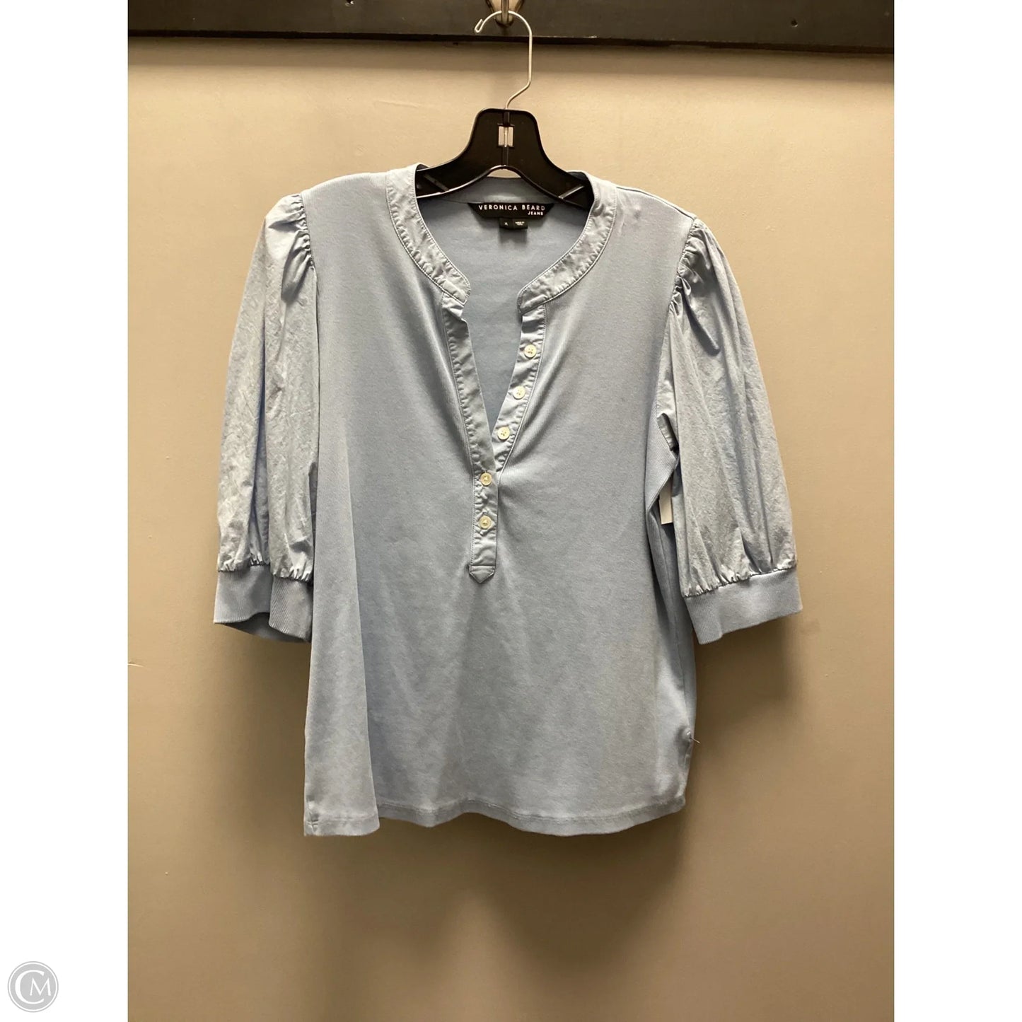 Top 3/4 Sleeve By Veronica Beard In Blue, Size: Xl