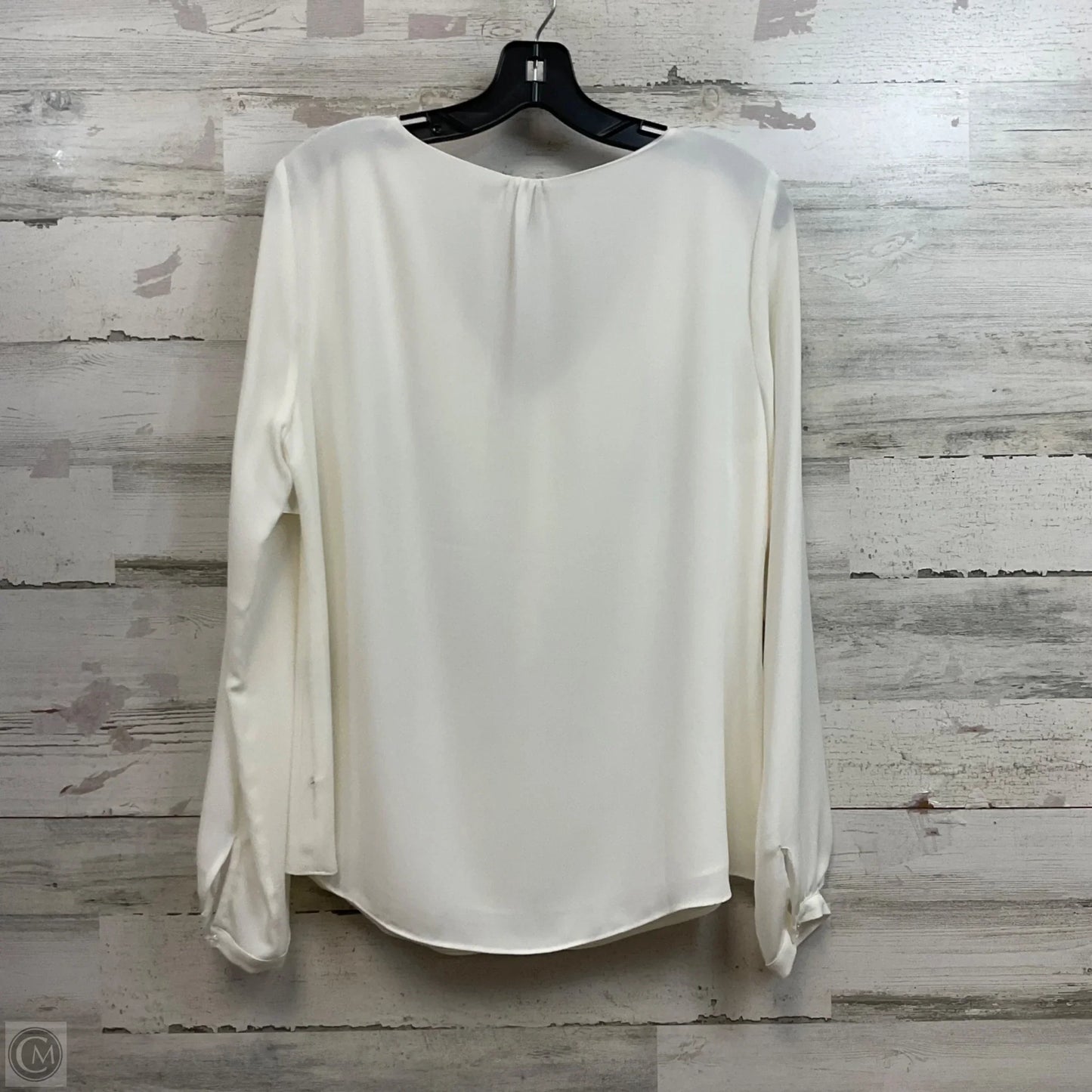 Blouse Long Sleeve By White House Black Market In Cream, Size: S
