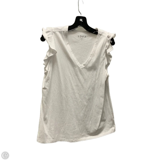 Top Short Sleeve Basic By Loft In White, Size: L