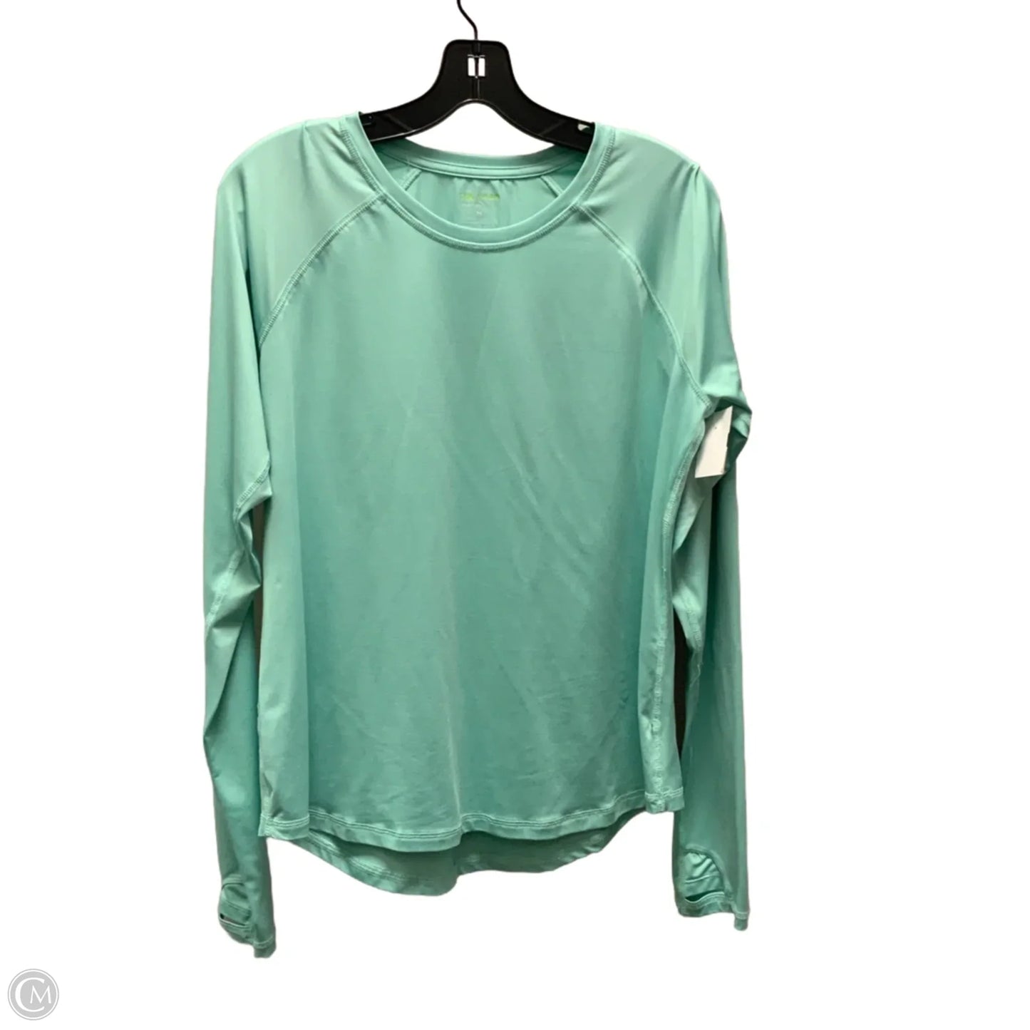 Athletic Top Long Sleeve Crewneck By Tek Gear In Green, Size: M