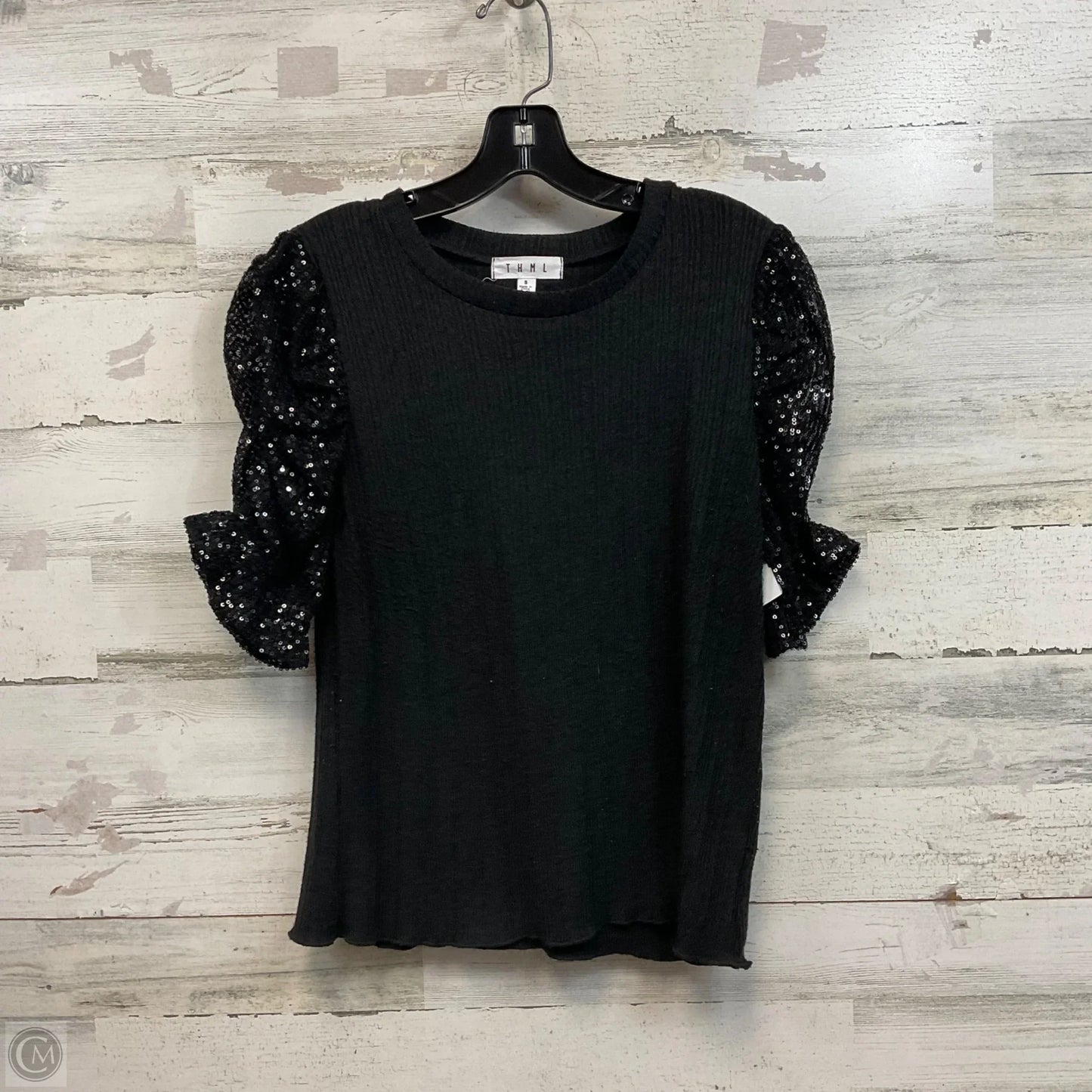 Top Short Sleeve By Thml In Black, Size: S