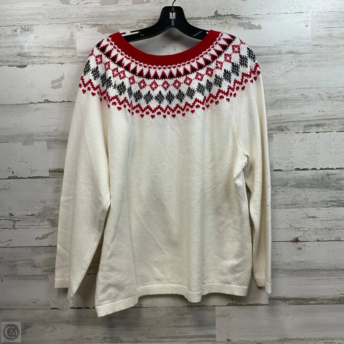 Sweater By Talbots In White, Size: 2x