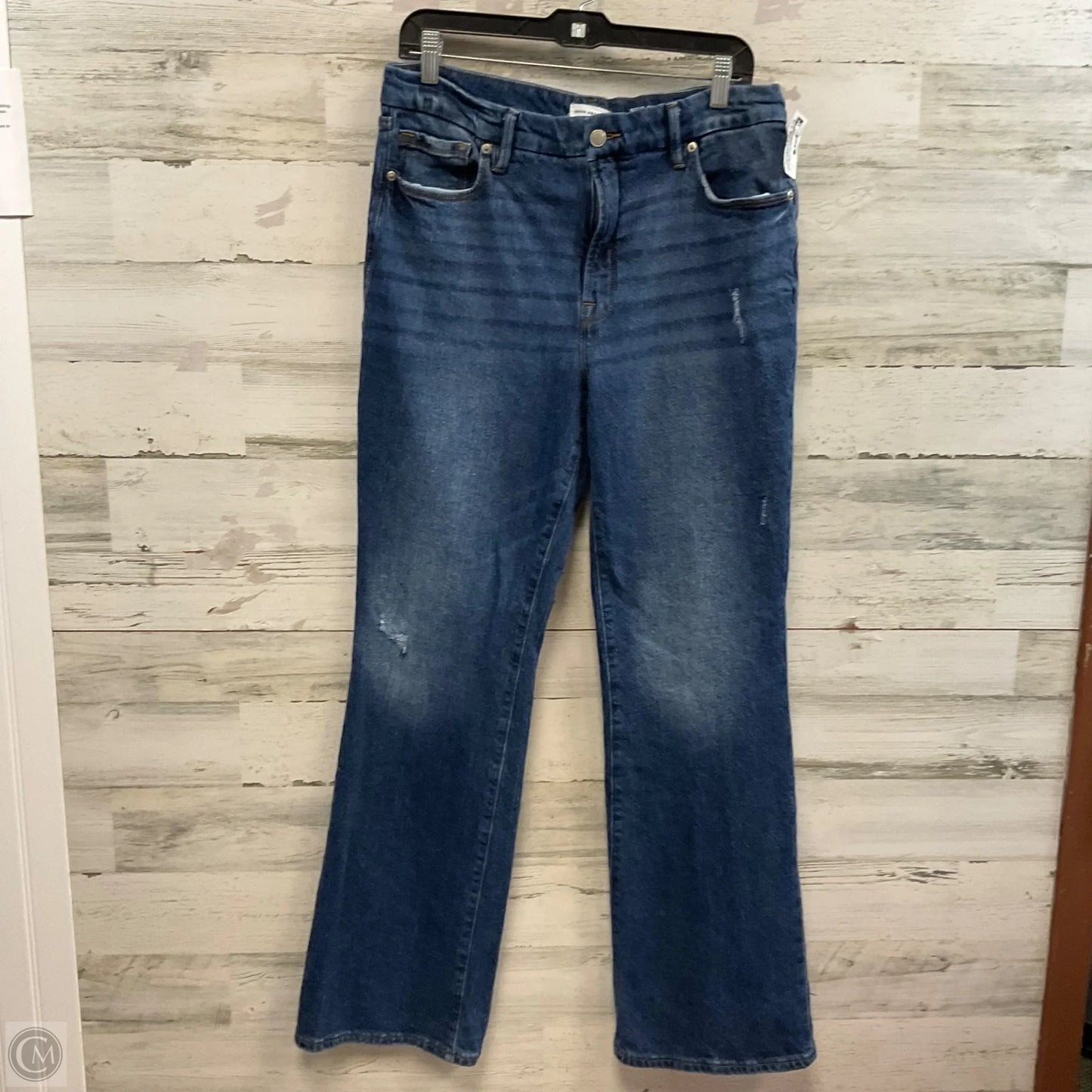 Jeans Boot Cut By Good American In Blue Denim, Size: 12
