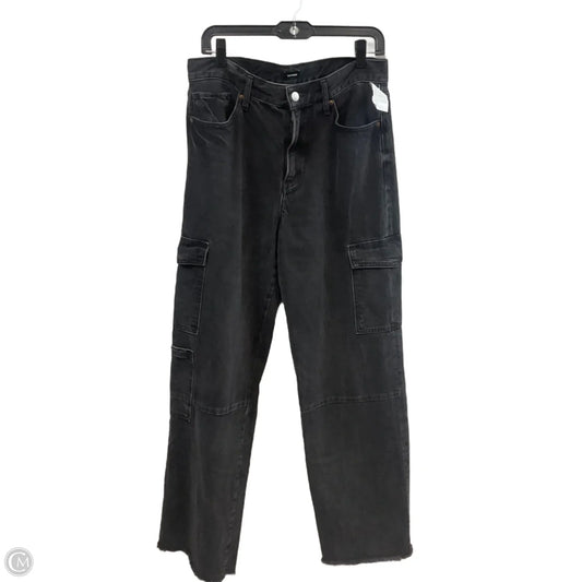 Jeans Wide Leg By Express In Black Denim, Size: 10