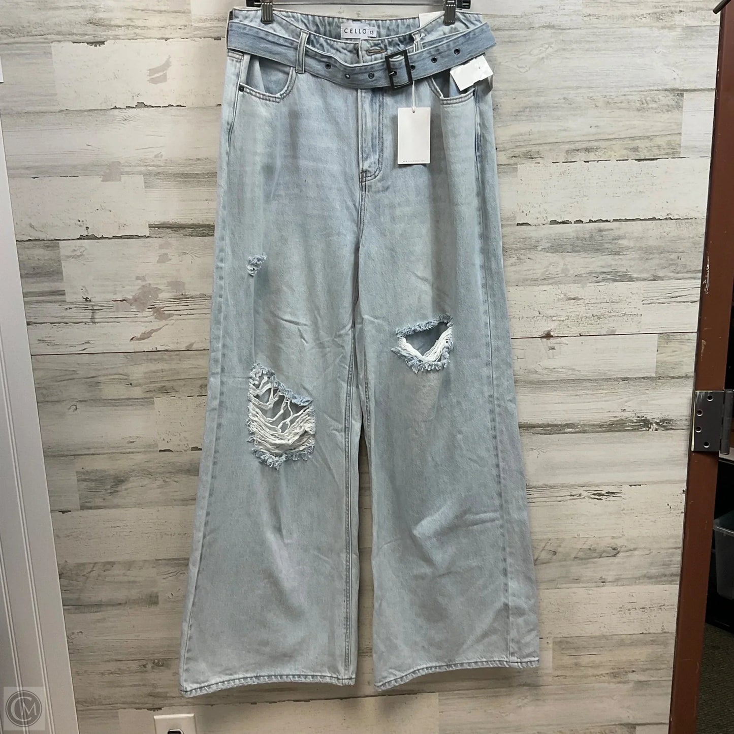 Jeans Wide Leg By Cello In Blue Denim, Size: 12