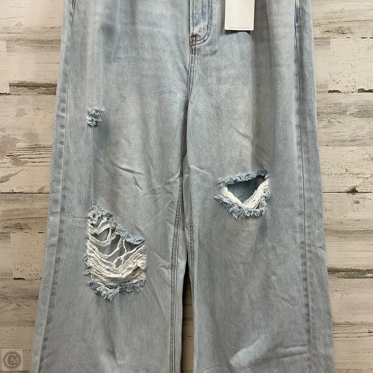 Jeans Wide Leg By Cello In Blue Denim, Size: 12