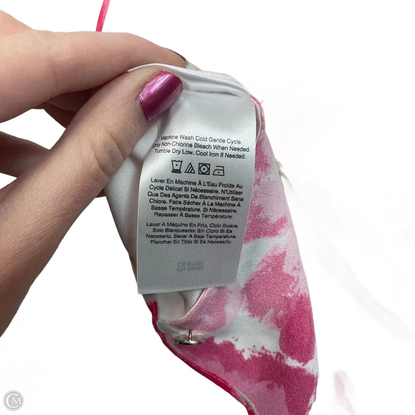 Blouse Designer By Halston In Pink, Size: L