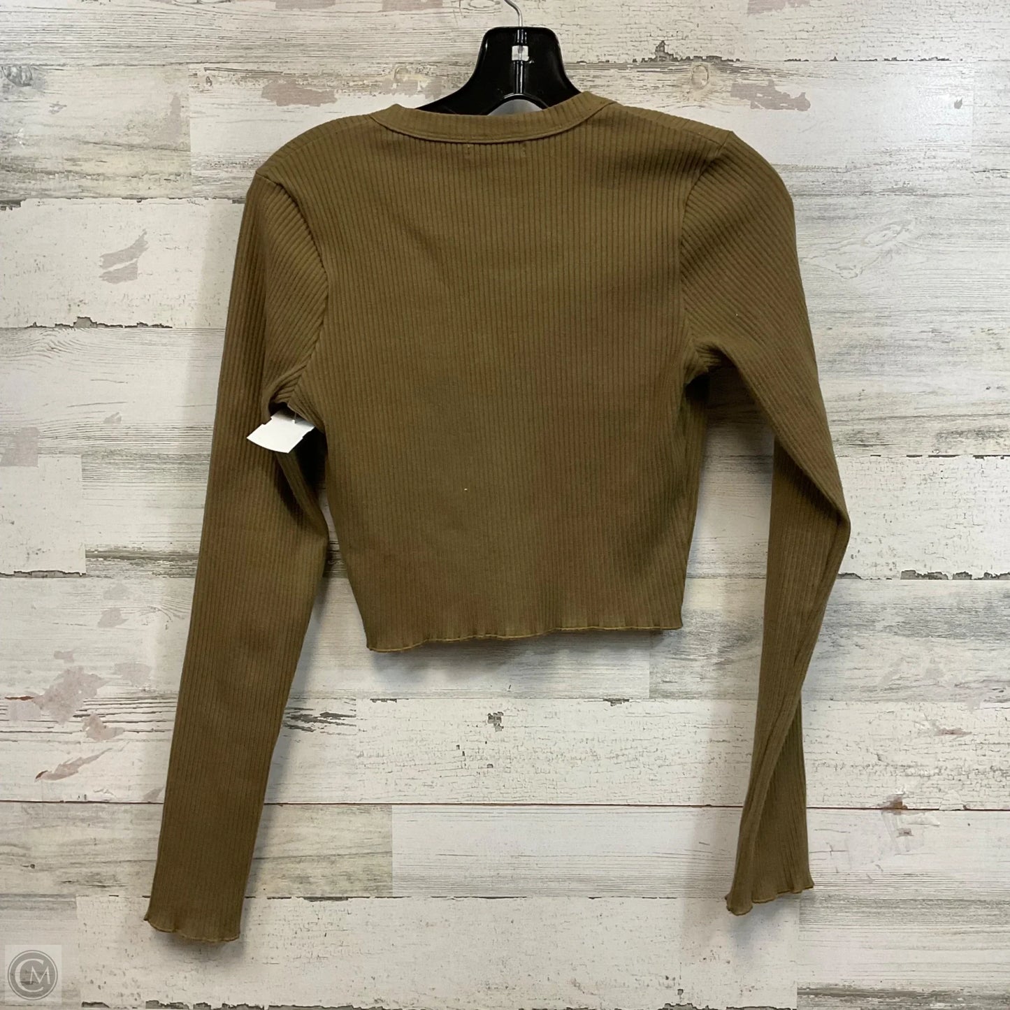 Top Long Sleeve By Good American In Green, Size: 0