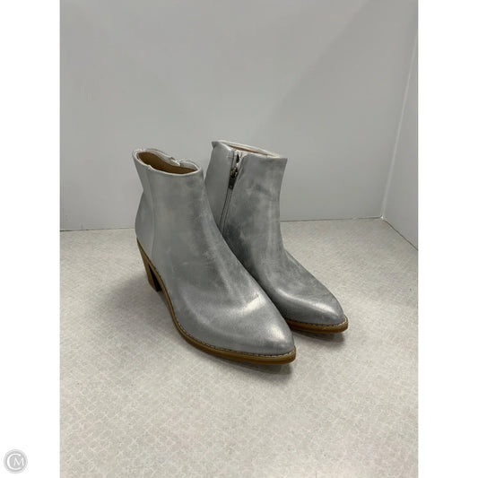 Boots Ankle Heels By Universal Thread In Silver, Size: 8.5