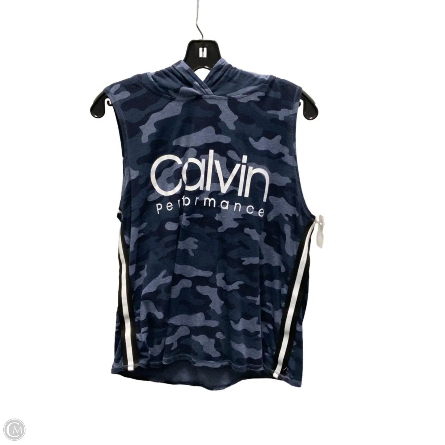 Athletic Top Short Sleeve By Calvin Klein Performance In Blue, Size: L