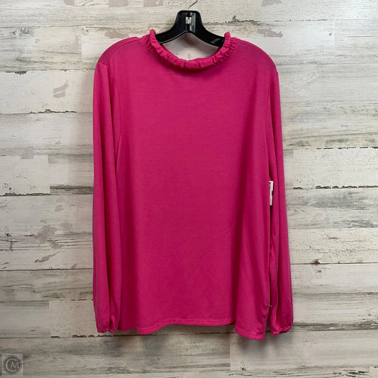 Top Long Sleeve By Talbots In Pink, Size: 2x