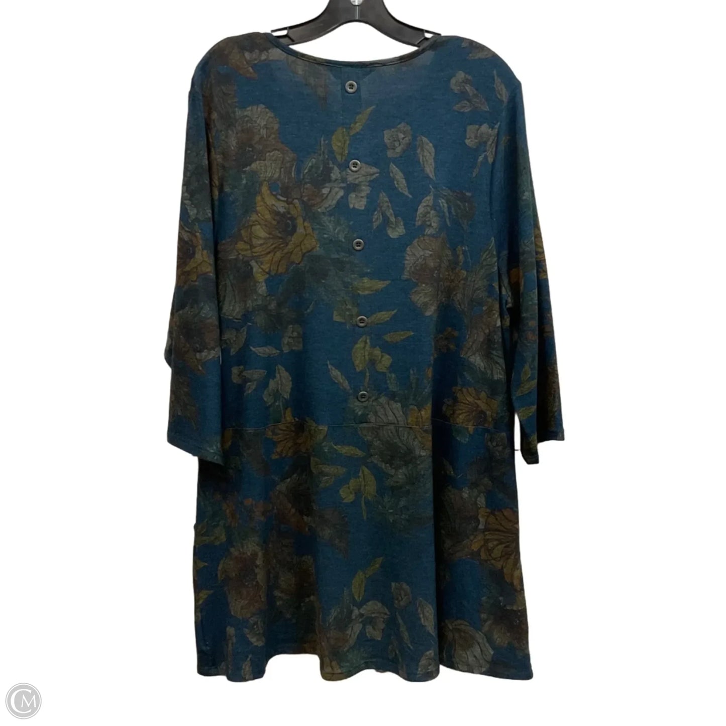 Top 3/4 Sleeve Basic By Cj Banks In Blue, Size: 1x