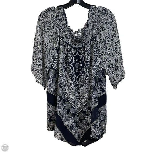 Blouse Short Sleeve By Westport In Blue, Size: 1x