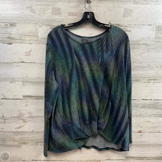 Top Long Sleeve Basic By Clara Sun Woo In Blue, Size: 1x