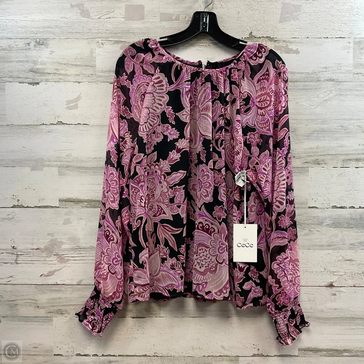 Blouse Long Sleeve By Cece In Purple, Size: M