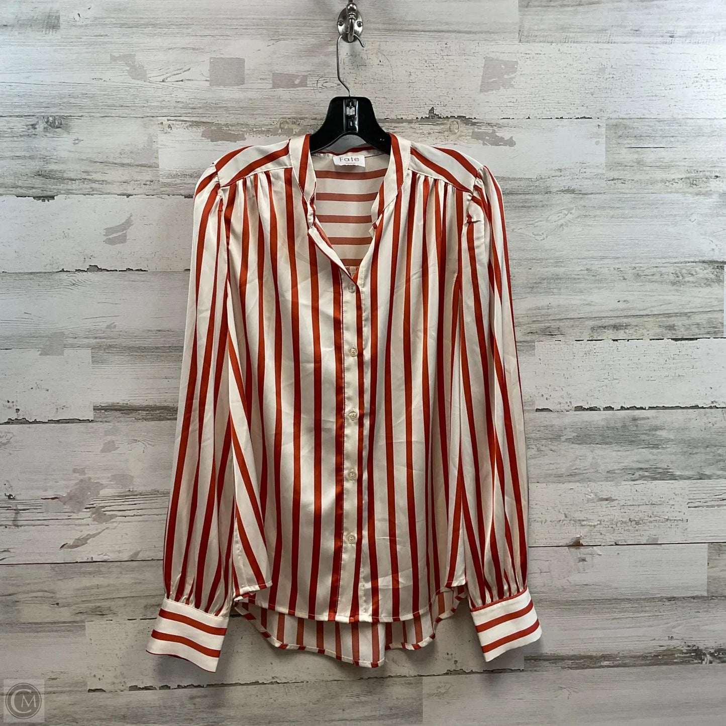 Blouse Long Sleeve By Fate In Brown, Size: M