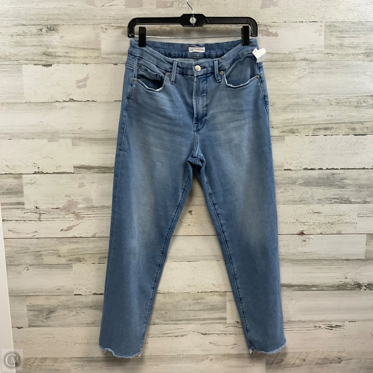 Jeans Straight By Good American In Blue Denim, Size: 8