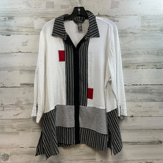 Blouse 3/4 Sleeve By Ali Miles In White, Size: 1x
