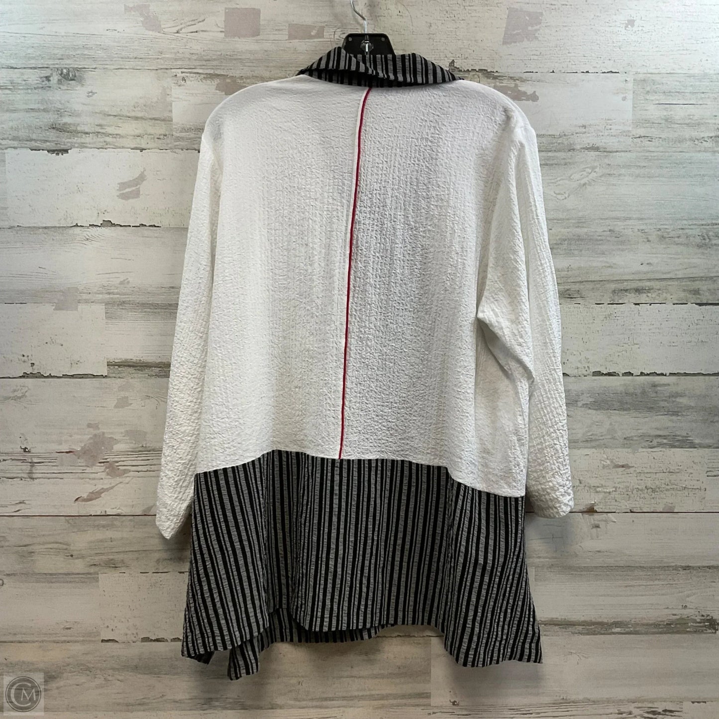 Blouse 3/4 Sleeve By Ali Miles In White, Size: 1x