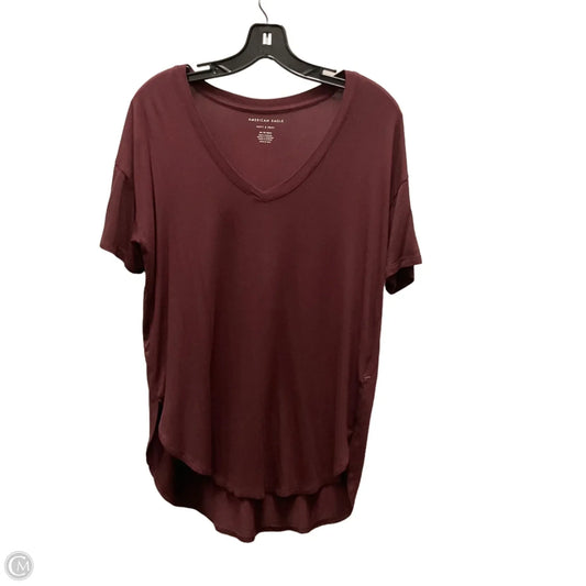 Top Short Sleeve Basic By American Eagle In Red, Size: Xs