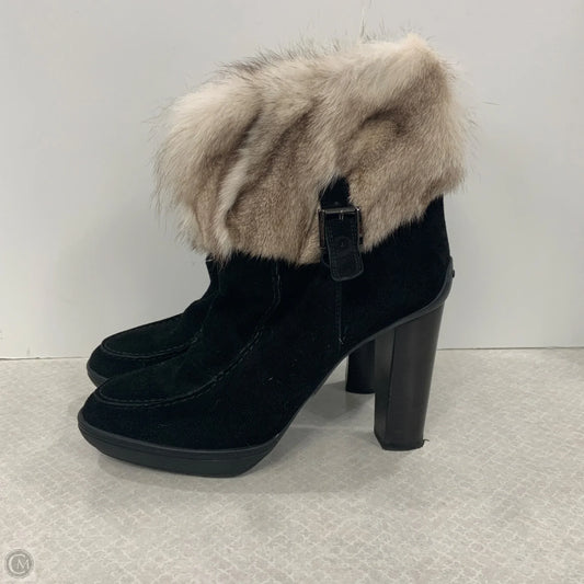 Boots Luxury Designer By Tods In Black, Size: 9.5