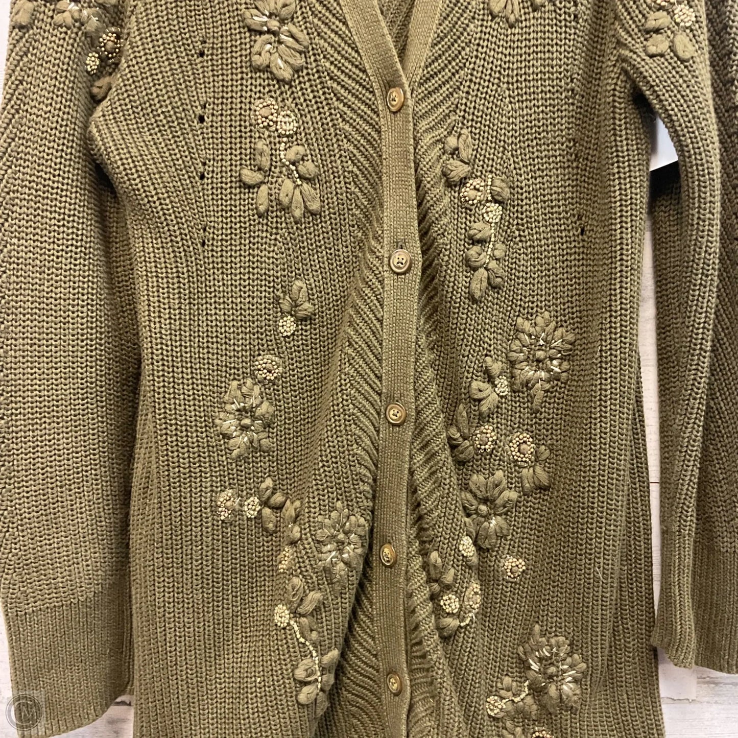 Sweater Cardigan By Soft Surroundings In Green, Size: L