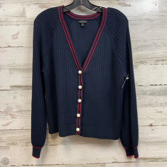 Sweater Cardigan By Talbots In Blue, Size: L