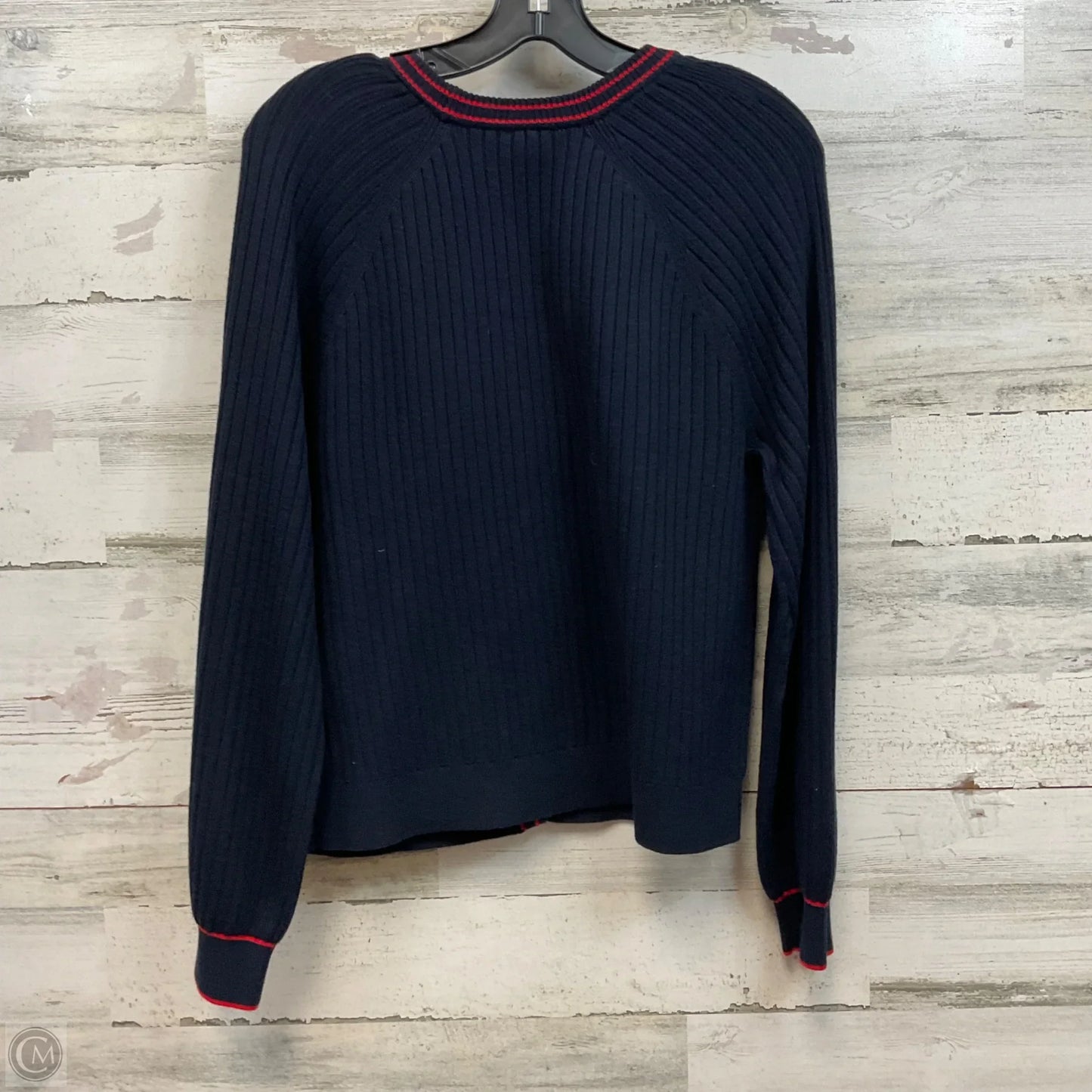 Sweater Cardigan By Talbots In Blue, Size: L