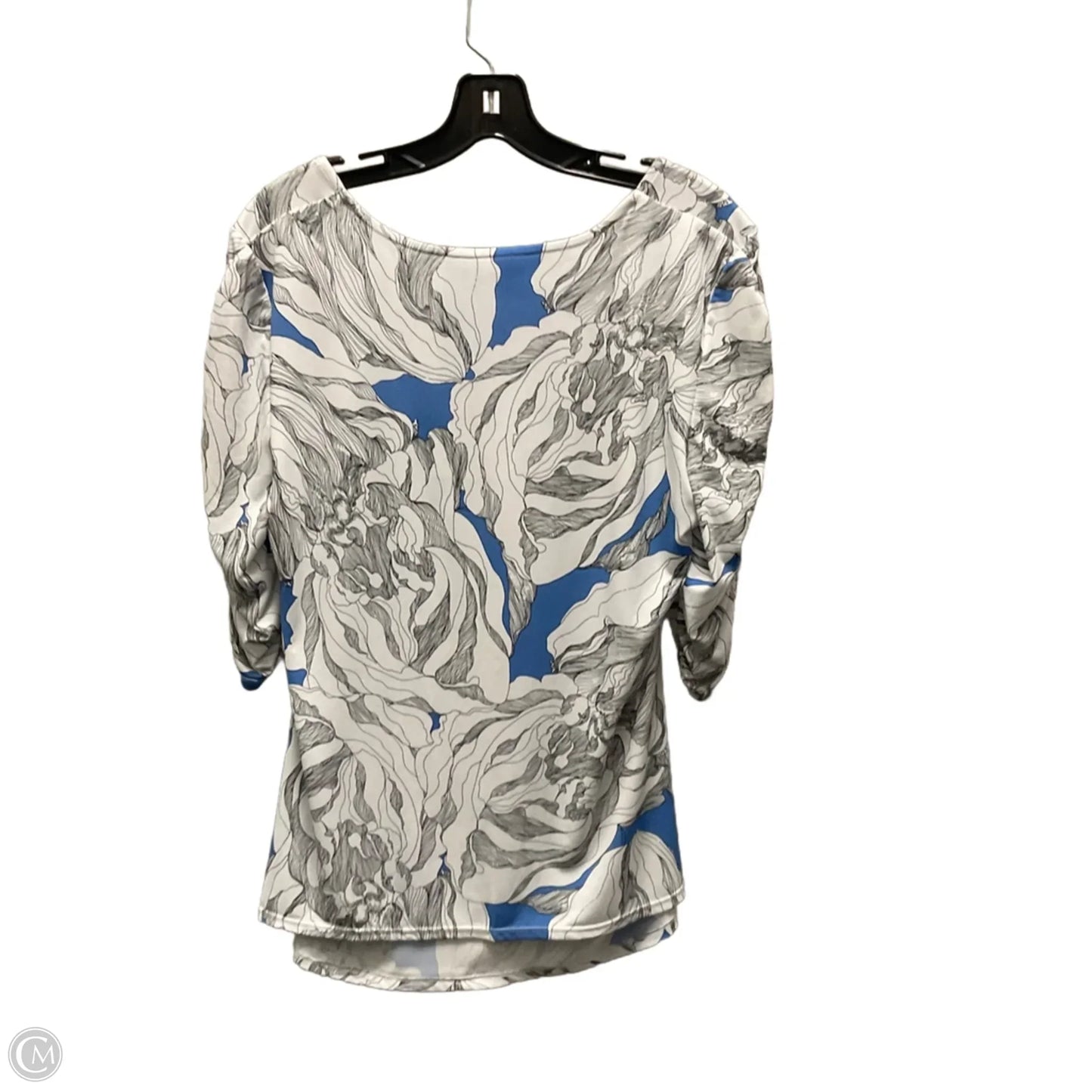 Top Short Sleeve By Alfani In Black & White, Size: L