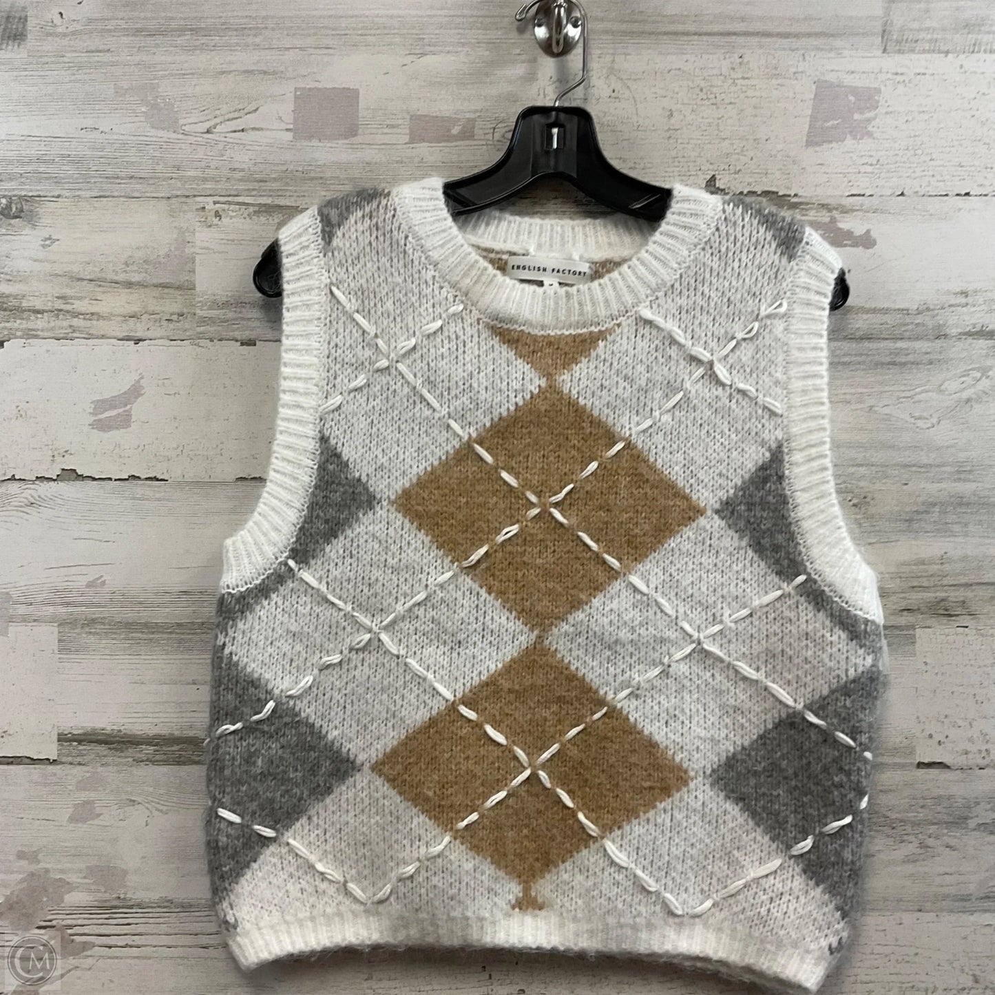Vest Sweater By English Factory In White, Size: M