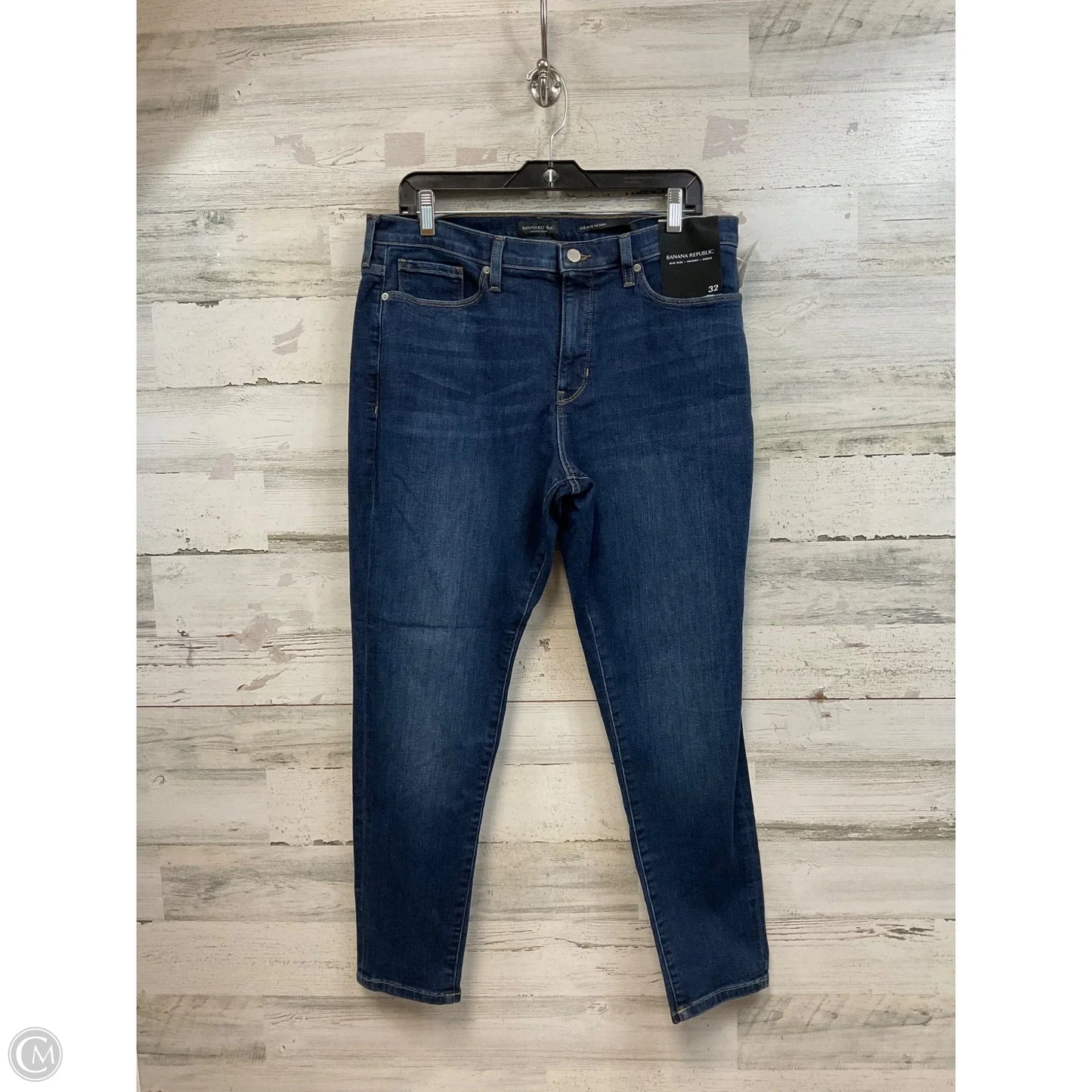 Jeans Straight By Banana Republic In Blue Denim, Size: 14