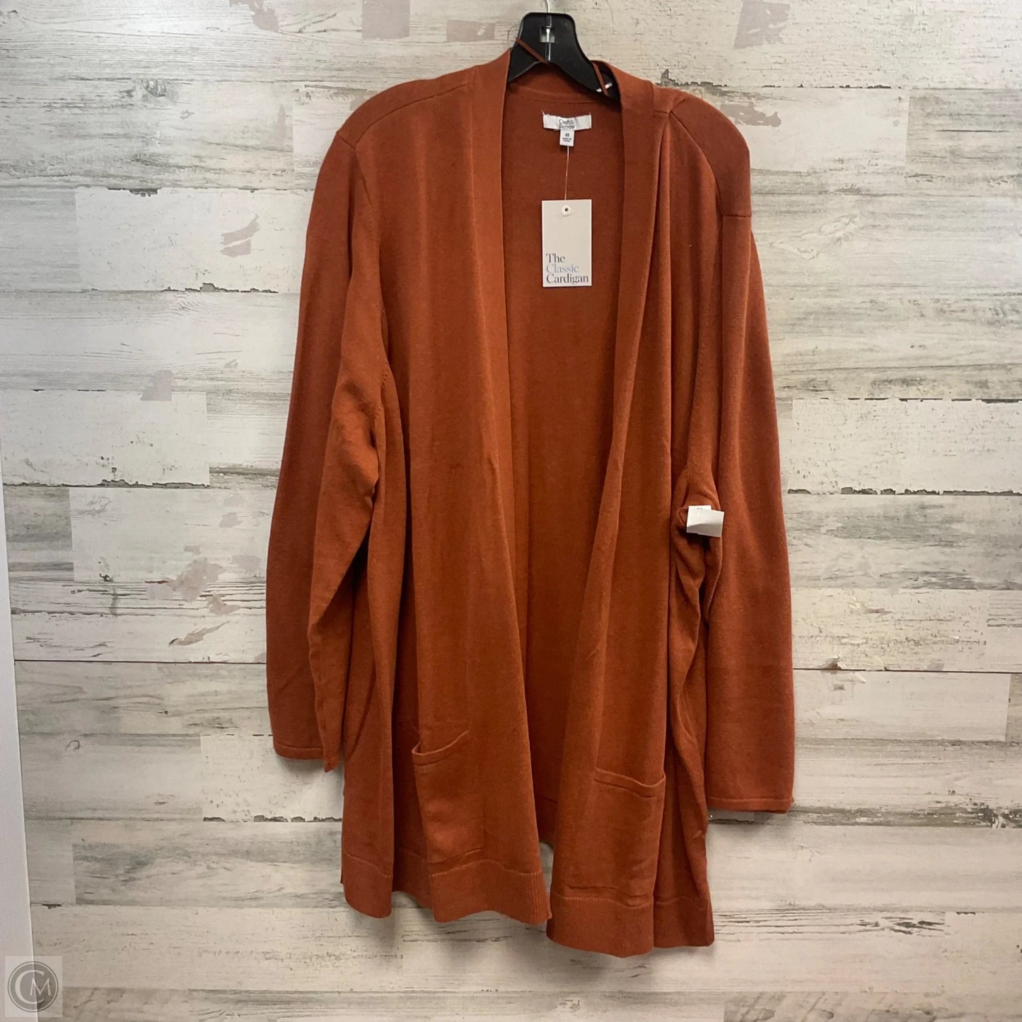 Sweater Cardigan By Croft And Barrow In Brown, Size: 4x