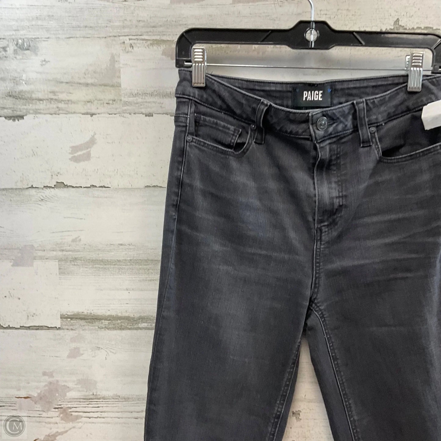 Jeans Straight By Paige In Black Denim, Size: 6