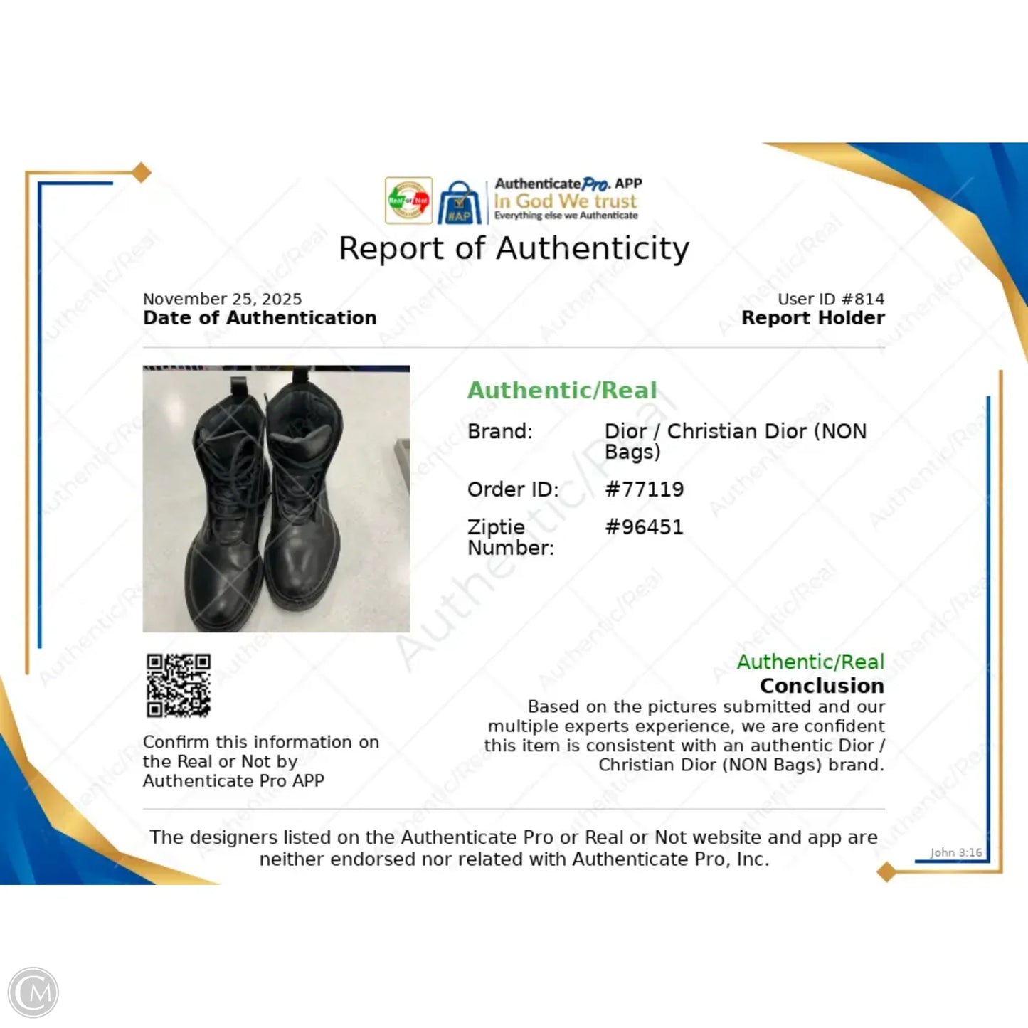 Boots Luxury Designer By Dior In Black, Size: 7.5