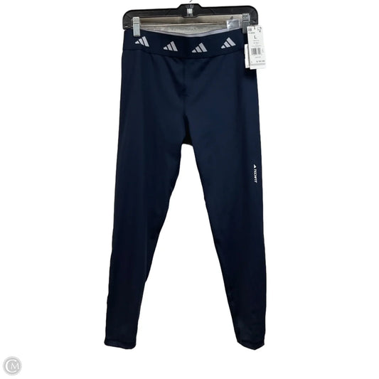 Athletic Leggings By Adidas In Blue, Size: L