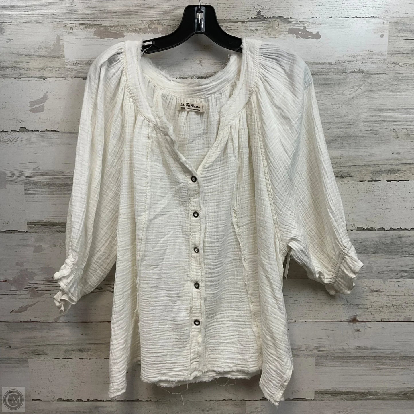 Blouse Short Sleeve By We The Free In Cream, Size: M