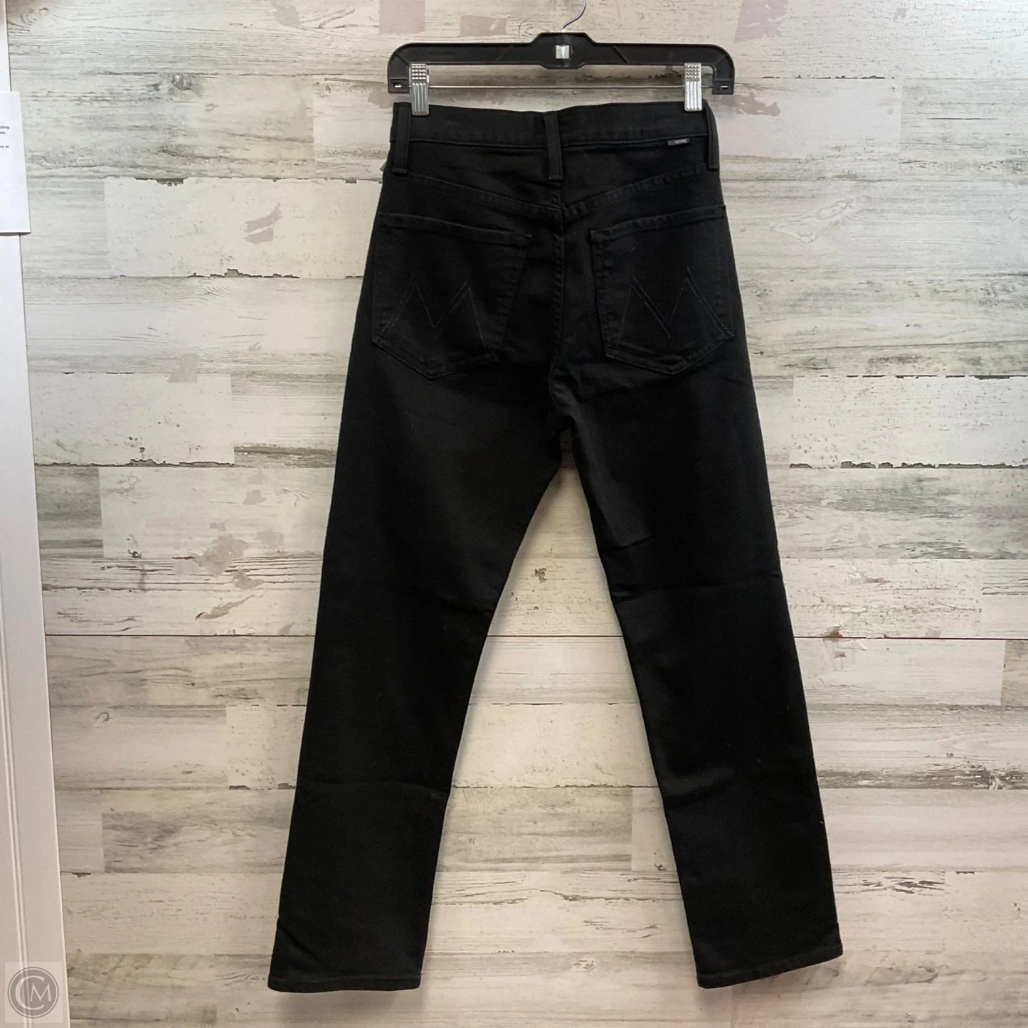 Jeans Straight By Mother In Black Denim, Size: 4