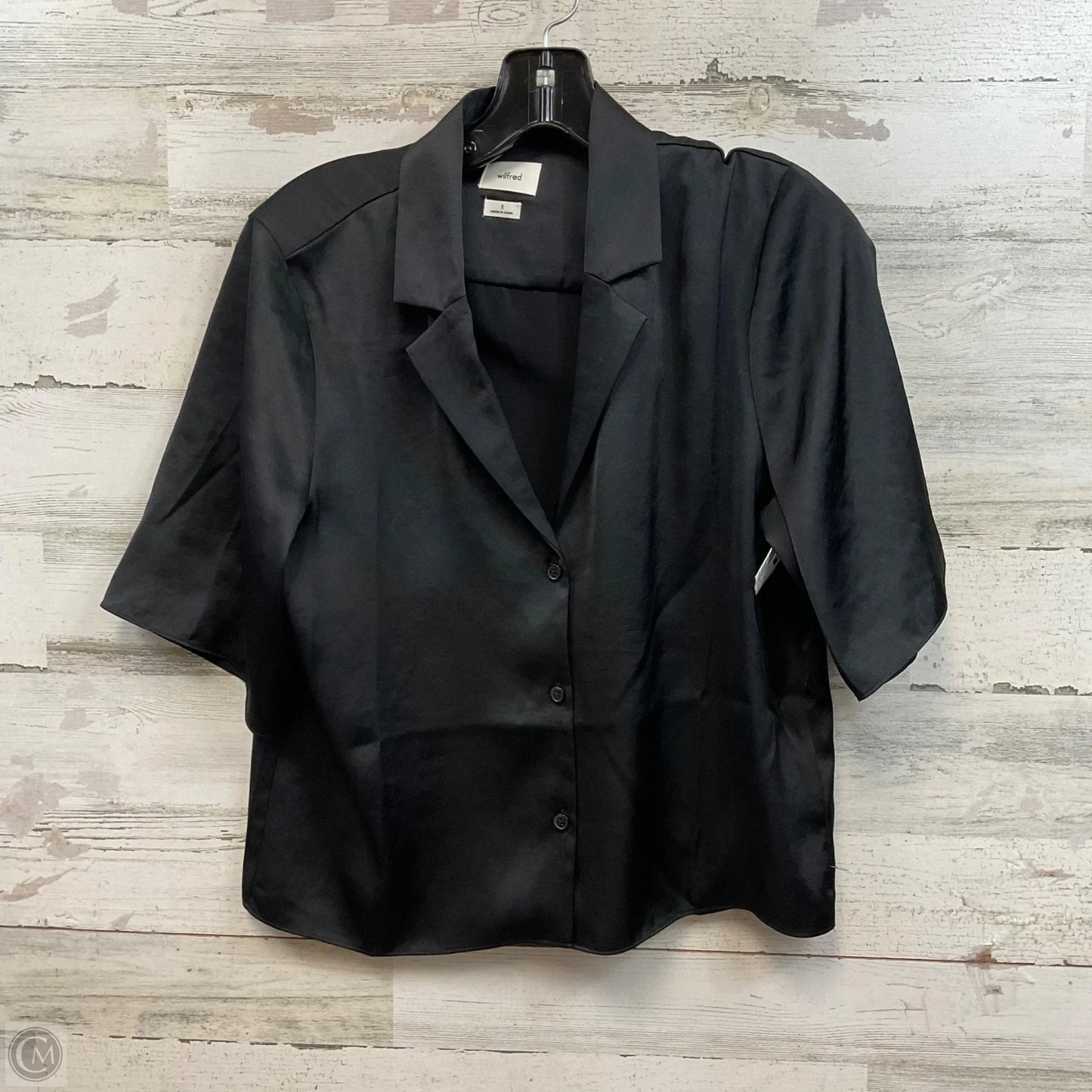 Blouse Short Sleeve By Wilfred In Black, Size: S