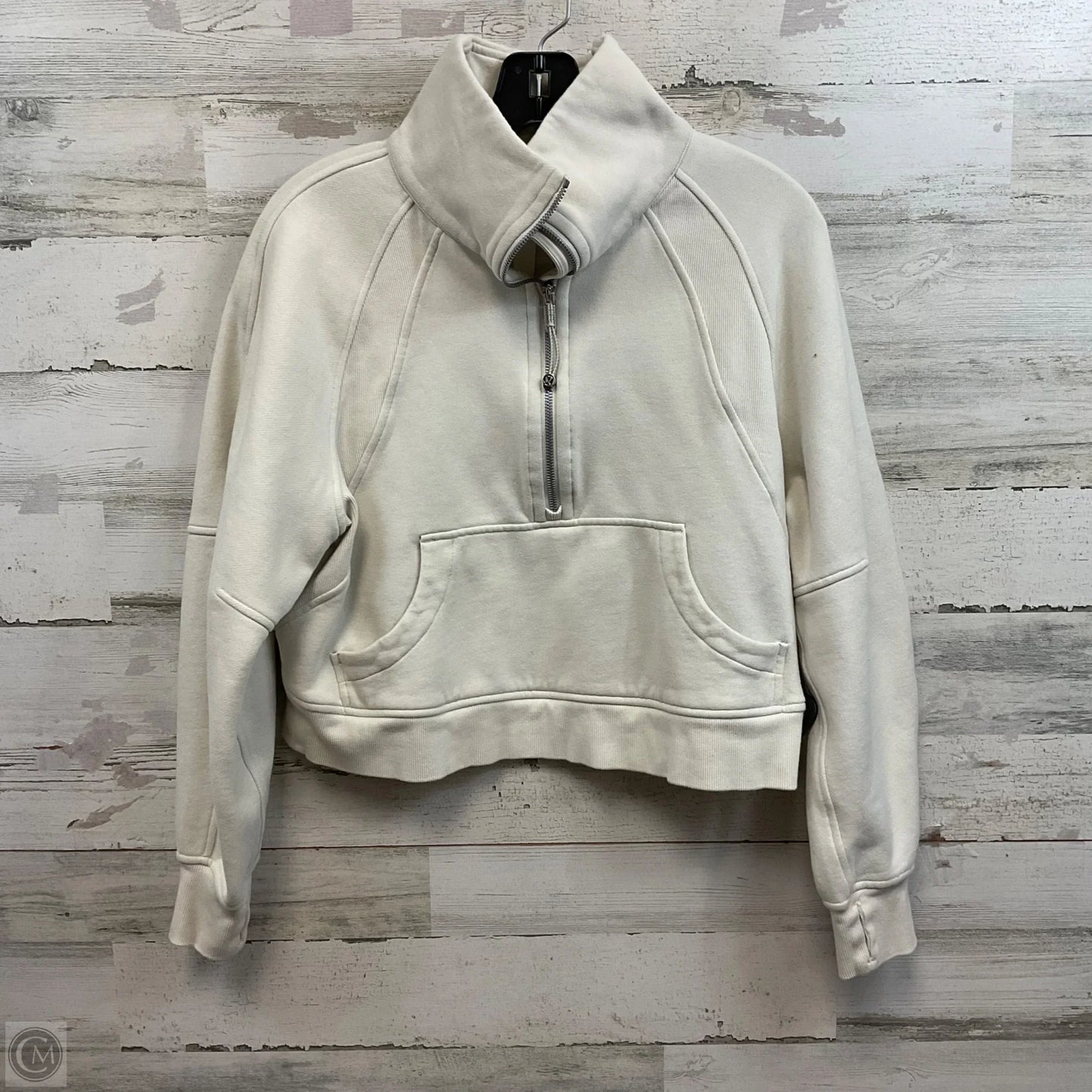 Athletic Sweatshirt Collar By Lululemon In Cream, Size: Xs