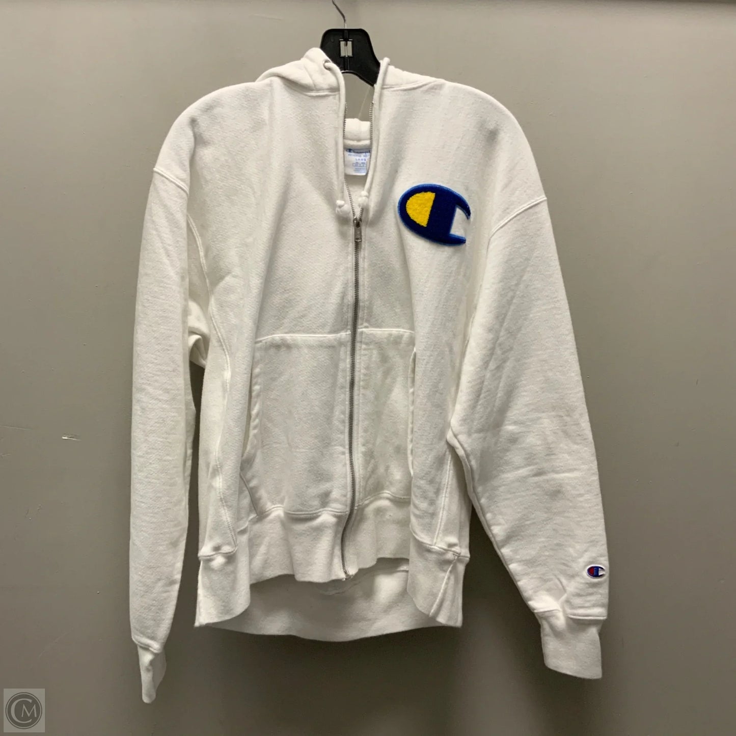 Athletic Jacket By Champion In White, Size: L