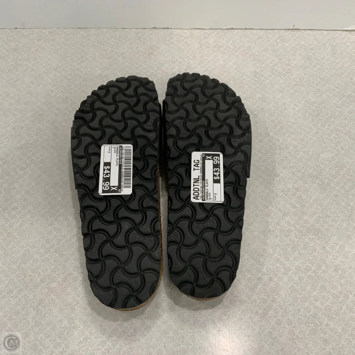 Sandals Flats By Birkenstock In Black, Size: 7